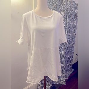 Crown & Ivy XXL EUC Cotton Peplum Top